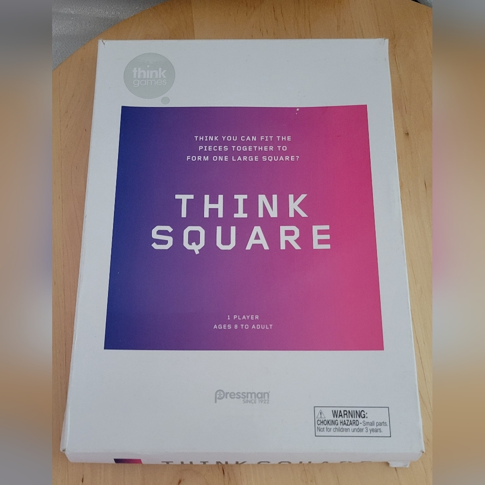 Pressman Think Square Game Thick Colorful 3D Blocks and Brain Teaser Tangram Jig